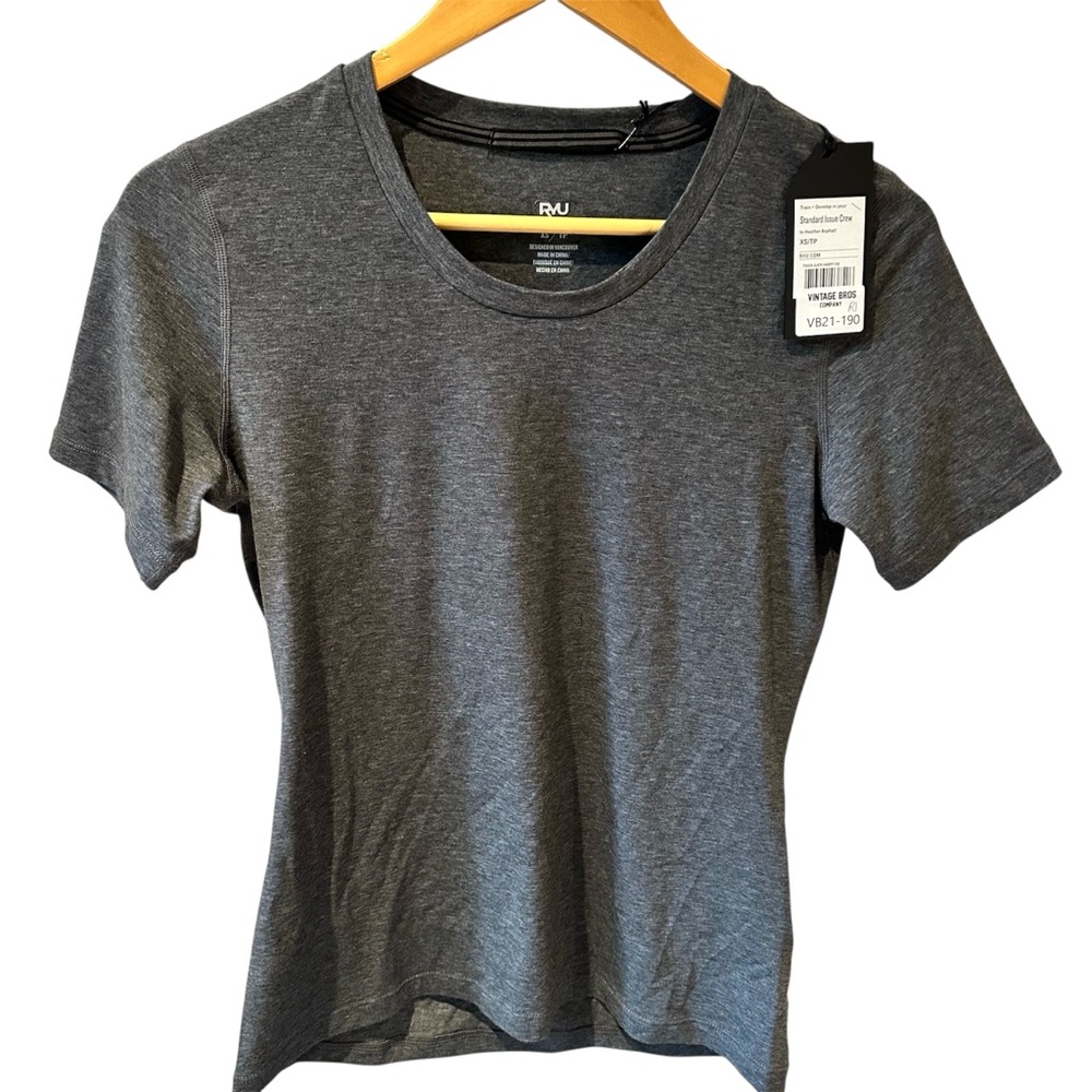 RYU Standard Issue Crew‎ Top Heather Asphalt Size XS NWT